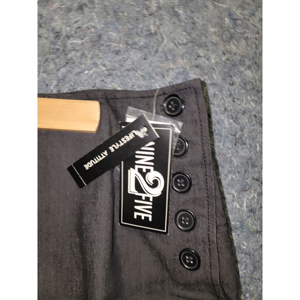 Nine 2 Five Lifestyle Attitude Half Side Button-up Black Skirt